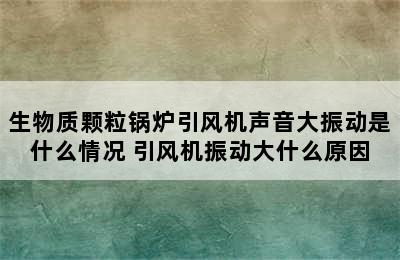 生物质颗粒锅炉引风机声音大振动是什么情况 引风机振动大什么原因